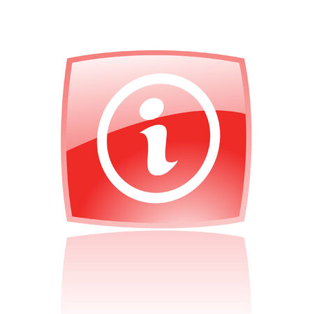 Glossy info in red button isolated on whiteのイラスト素材