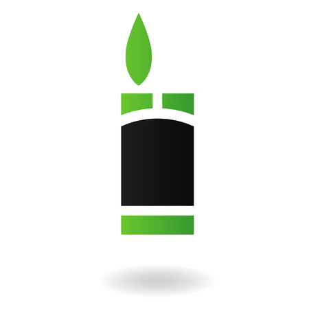 Line art green and black lighter isolated on whiteのイラスト素材