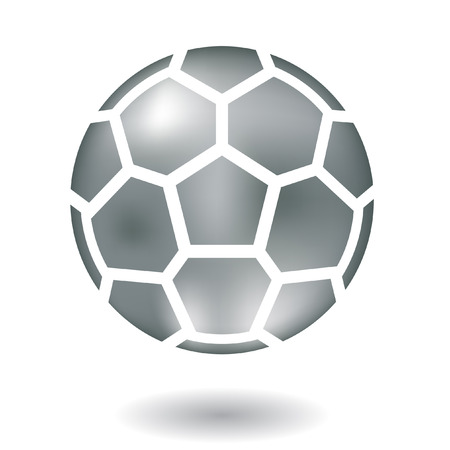 Glossy line art metallic football isolated on whiteのイラスト素材