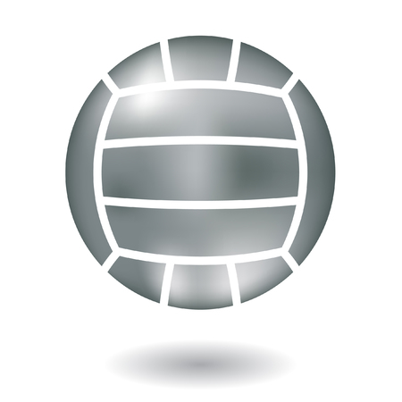 Glossy line art metallic volleyball isolated on whiteのイラスト素材