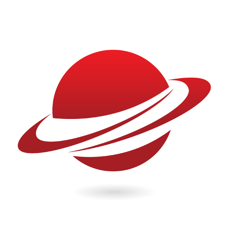 Red planet isolated on whiteのイラスト素材