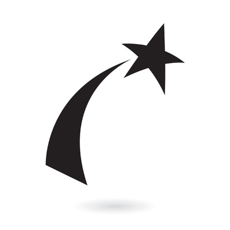 Black shooting star isolated on whiteのイラスト素材
