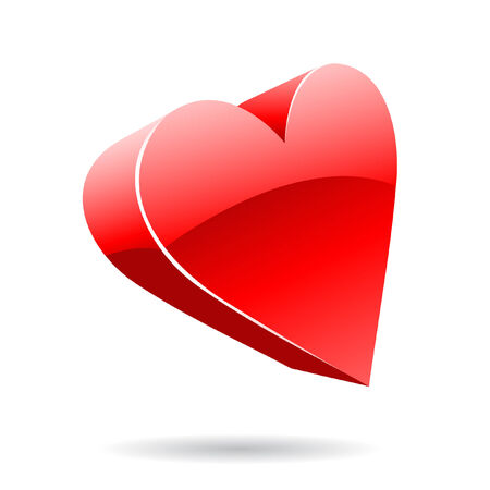 3d suit hearts isolated on whiteのイラスト素材