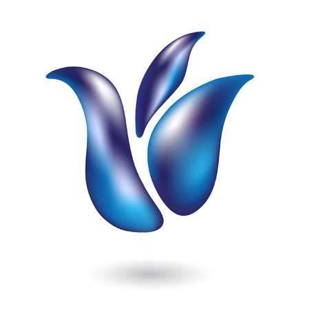 Glossy blue tulip isolated on whiteのイラスト素材