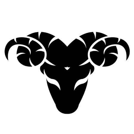 Black aries isolated on whiteのイラスト素材