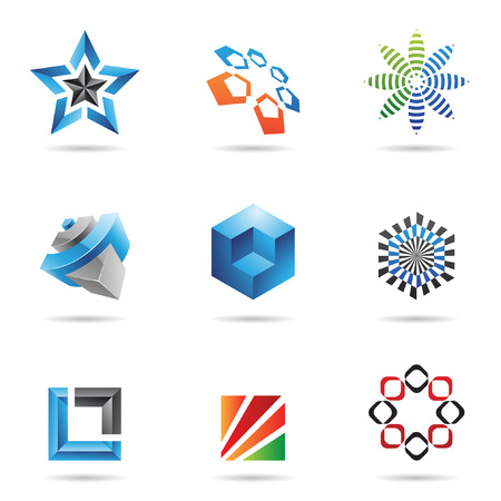 Various colorful abstract icons isolated on a white backgroundのイラスト素材