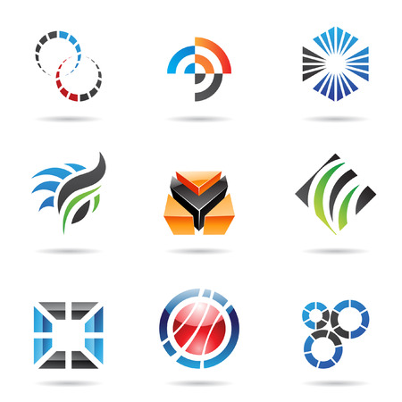Various colorful abstract icons, set 9のイラスト素材
