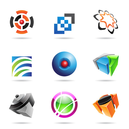Various colorful abstract icons isolated on a white backgroundのイラスト素材