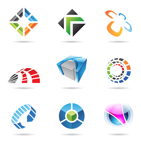 Various colorful abstract icons isolated on a white backgroundのイラスト素材