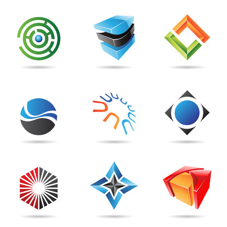 Various colorful abstract icons isolated on a white backgroundのイラスト素材