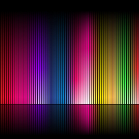 Abstract rainbow colours on a black backgroundのイラスト素材