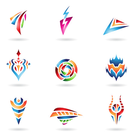 Abstract Icons and Lines in Various Colorsのイラスト素材