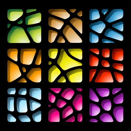 Paper cutouts in various colors のイラスト素材