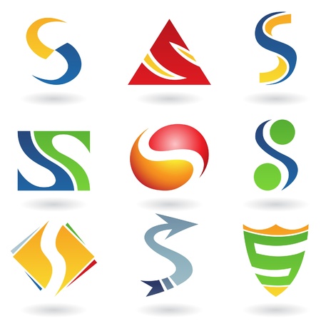 Vector illustration of abstract icons based on the letter Sのイラスト素材