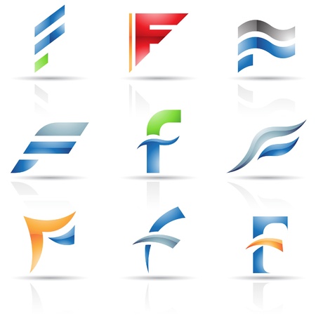 Vector illustration of abstract icons based on the letter Fのイラスト素材