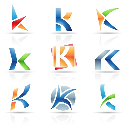 Vector illustration of abstract icons based on the letter Kのイラスト素材