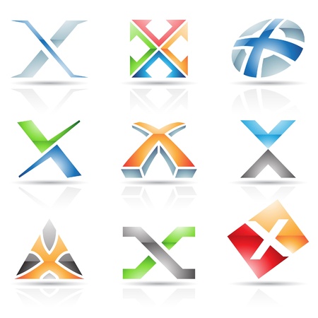 Vector illustration of abstract icons based on the letter Xのイラスト素材