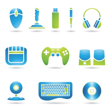 Various graphic design style PC accessoriesのイラスト素材