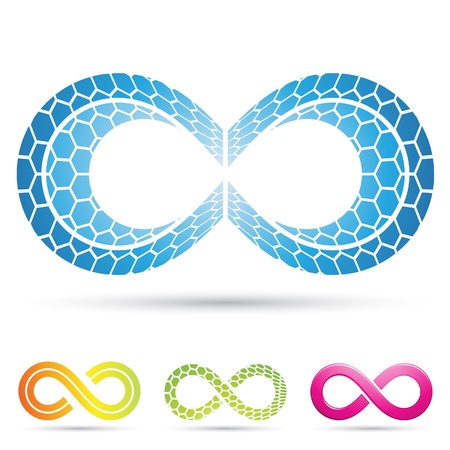Vector illustration of infinity symbols with mosaic patternのイラスト素材