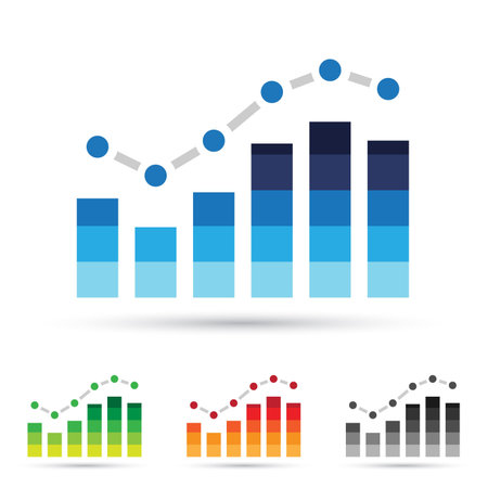 Vector illustration of colorful stats iconsのイラスト素材