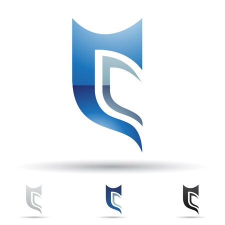  illustration of abstract icons based on the letter Cのイラスト素材
