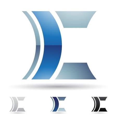 illustration of abstract icons based on the letter Cのイラスト素材
