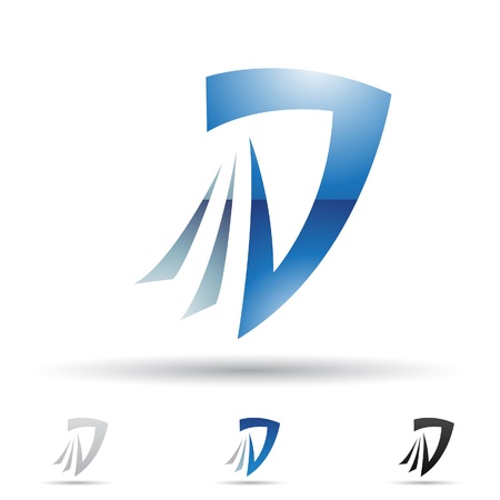 illustration of abstract icons based on the letter Dのイラスト素材