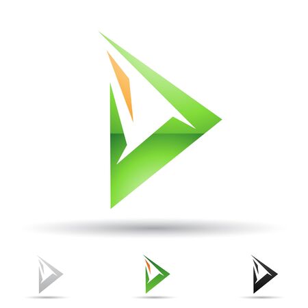  illustration of abstract icons based on the letter Dのイラスト素材