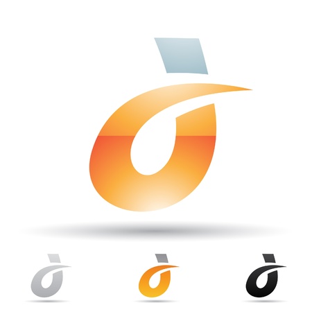 illustration of abstract icons based on the letter Dのイラスト素材
