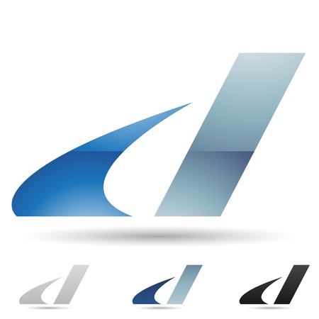 illustration of abstract icons based on the letter Dのイラスト素材