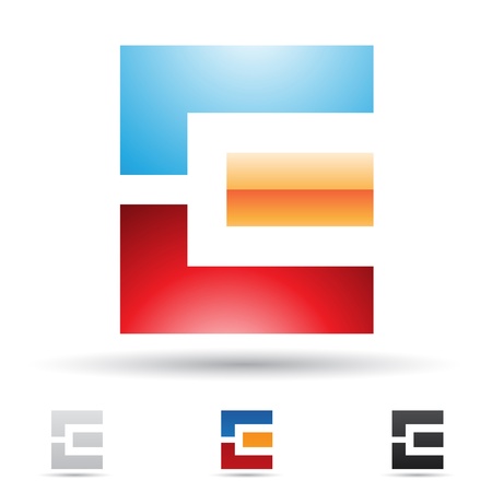 illustration of abstract icons based on the letter Eのイラスト素材