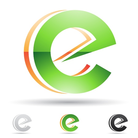  illustration of abstract icons based on the letter Eのイラスト素材