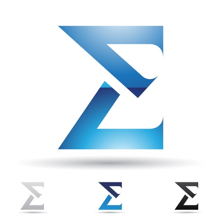 illustration of abstract icons based on the letter Eのイラスト素材