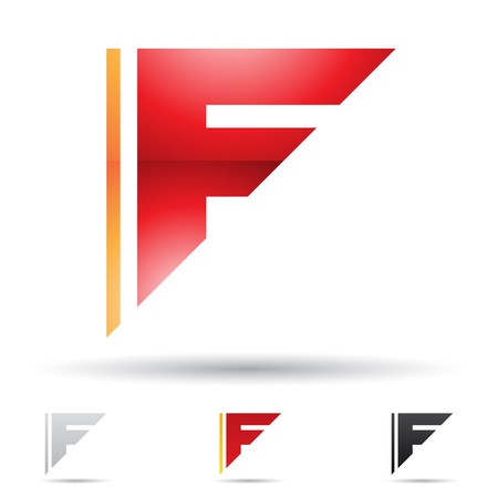 illustration of abstract icons based on the letter Fのイラスト素材