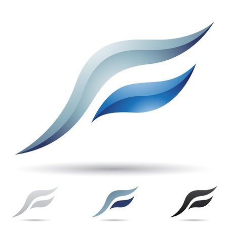 illustration of abstract icons based on the letter Fのイラスト素材