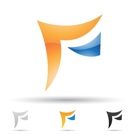  illustration of abstract icons based on the letter Fのイラスト素材