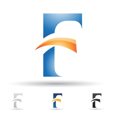  illustration of abstract icons based on the letter Fのイラスト素材