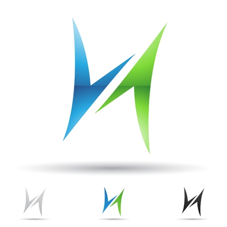 illustration of abstract icons based on the letter Hのイラスト素材