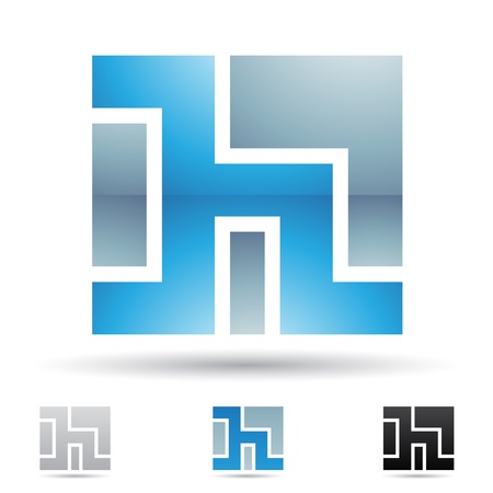 illustration of abstract icons based on the letter Hのイラスト素材