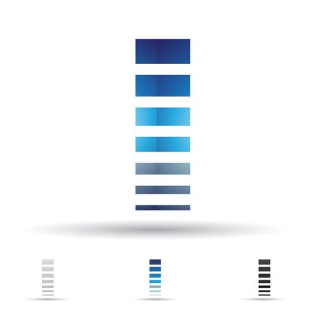 illustration of abstract icons based on the letter Iのイラスト素材