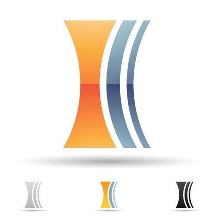 illustration of abstract icons based on the letter Iのイラスト素材