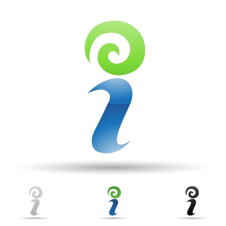  illustration of abstract icons based on the letter Iのイラスト素材