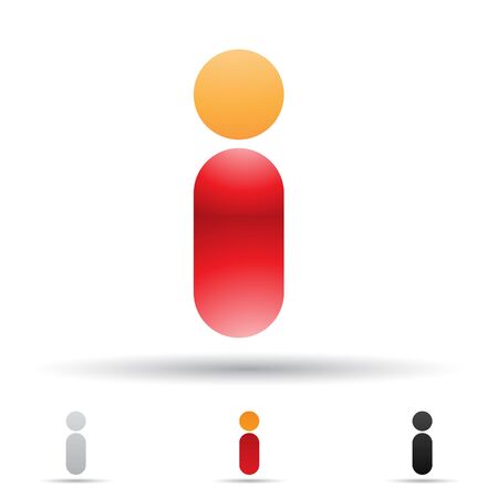 illustration of abstract icons based on the letter Iのイラスト素材