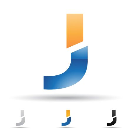 illustration of abstract icons based on the letter Jのイラスト素材