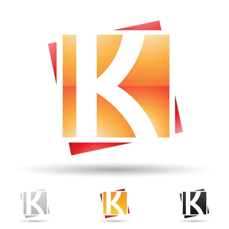 illustration of abstract icons based on the letter Kのイラスト素材