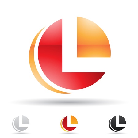 Vector illustration of abstract icons based on the letter Lのイラスト素材