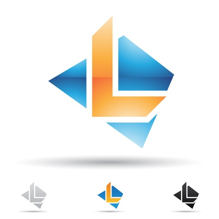 illustration of abstract icons based on the letter Lのイラスト素材