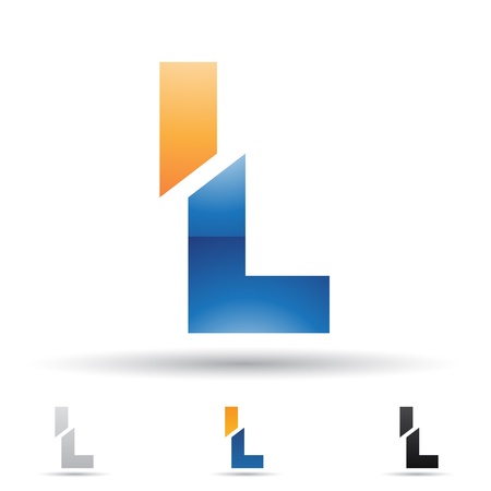  illustration of abstract icons based on the letter Lのイラスト素材