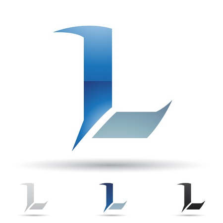  illustration of abstract icons based on the letter Lのイラスト素材
