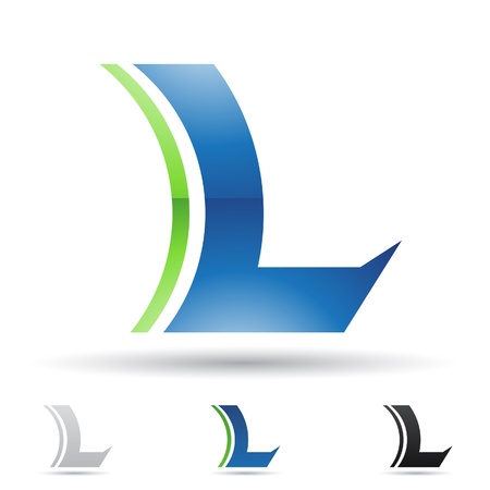  illustration of abstract icons based on the letter Lのイラスト素材